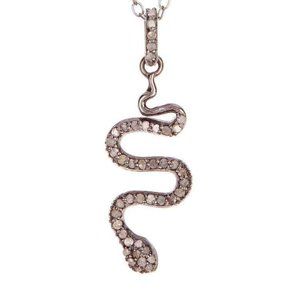 Coil Snake Champagne Diamond Pendant Necklace - 0.20 ctw ADORNIA FINE